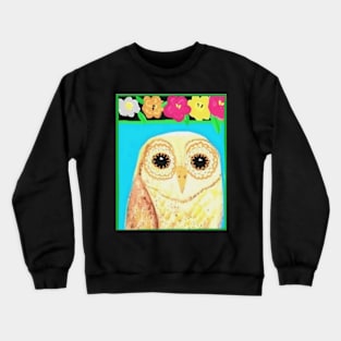 Flower Power Owl Crewneck Sweatshirt